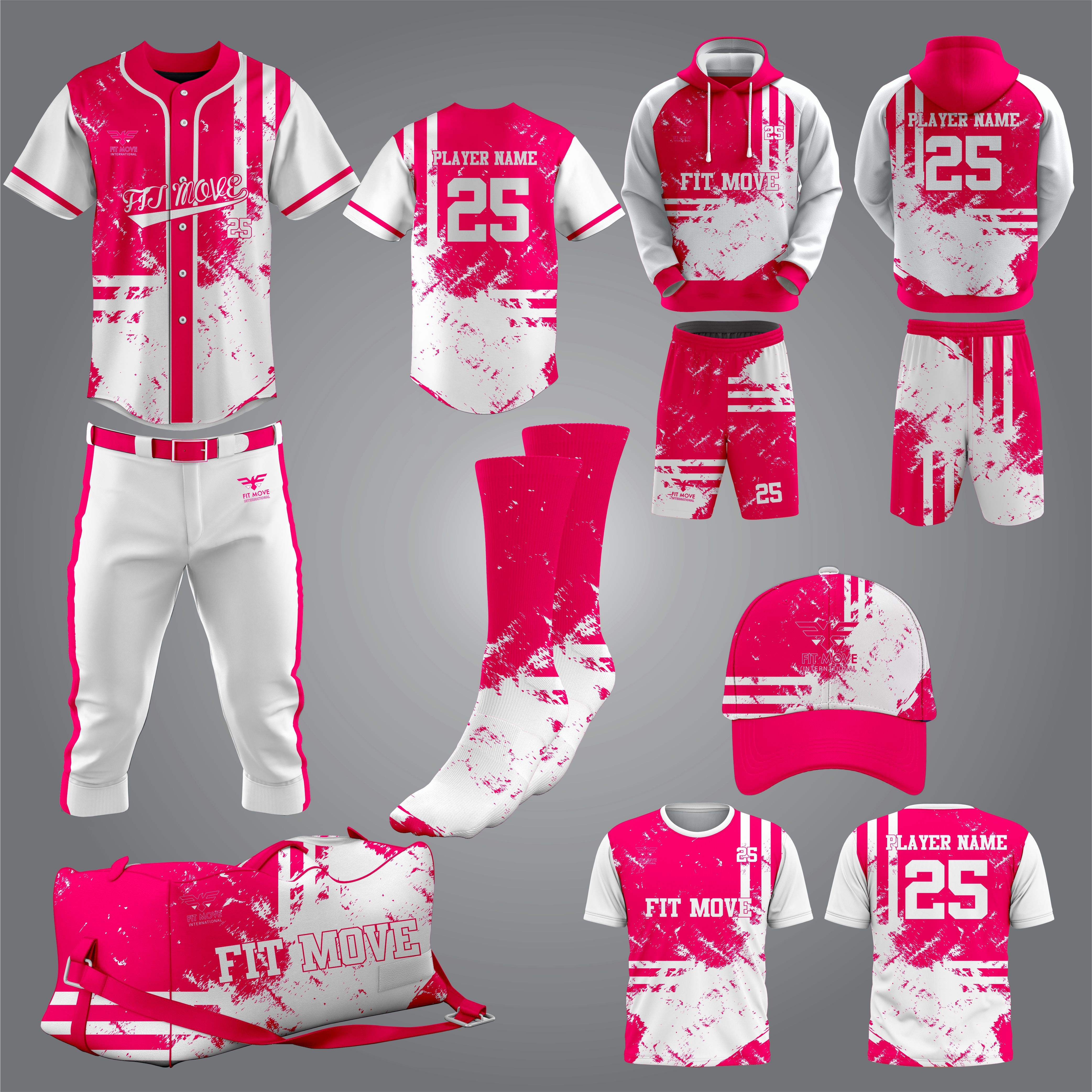 Customized High Quality Full Button Baseball Uniform With Combo Set Quick Drying Breathable Recyclable Unisex Wear OEM ODM