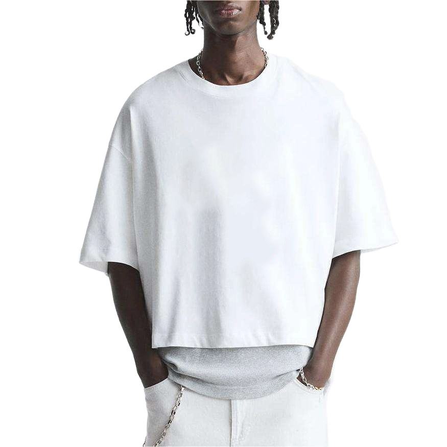 100% Cotton T-Shirt Knitted Oversized Streetwear Cropped T-Shirts